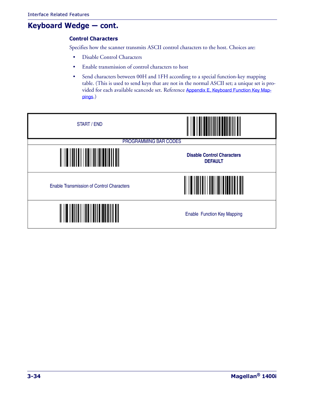 PSC 1400I manual Vided for each available scancode set. Reference pings 