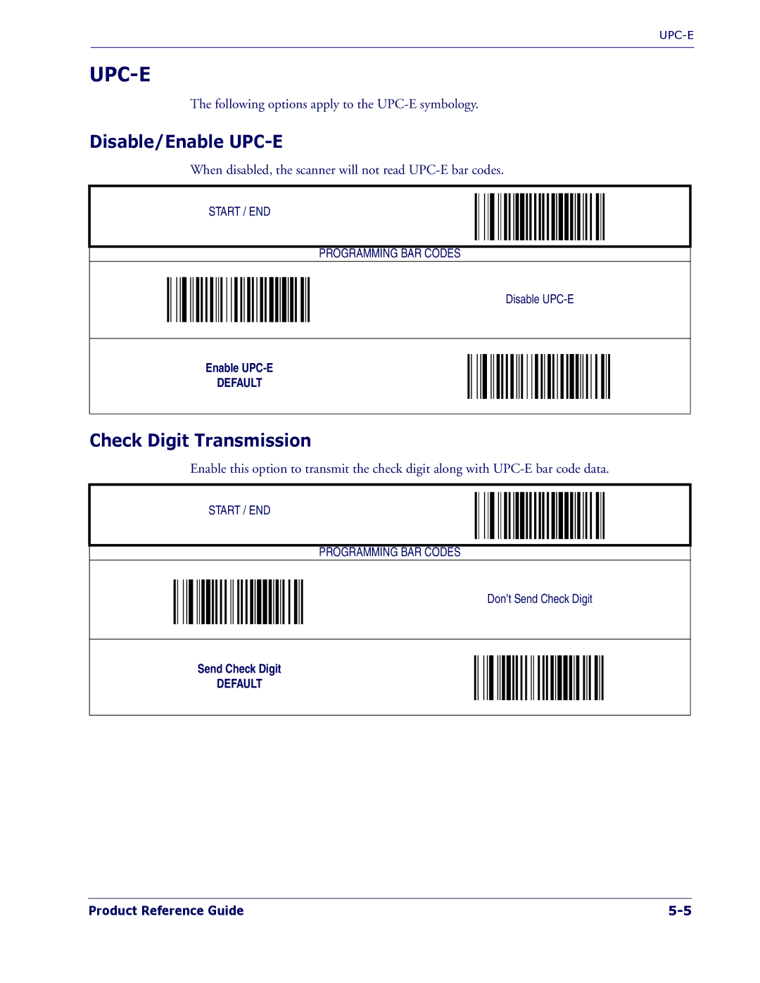 PSC 1400I manual Upc-E, Disable/Enable UPC-E 