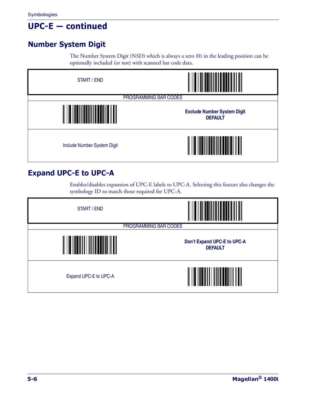 PSC 1400I manual Upc-E, Number System Digit, Expand UPC-E to UPC-A 