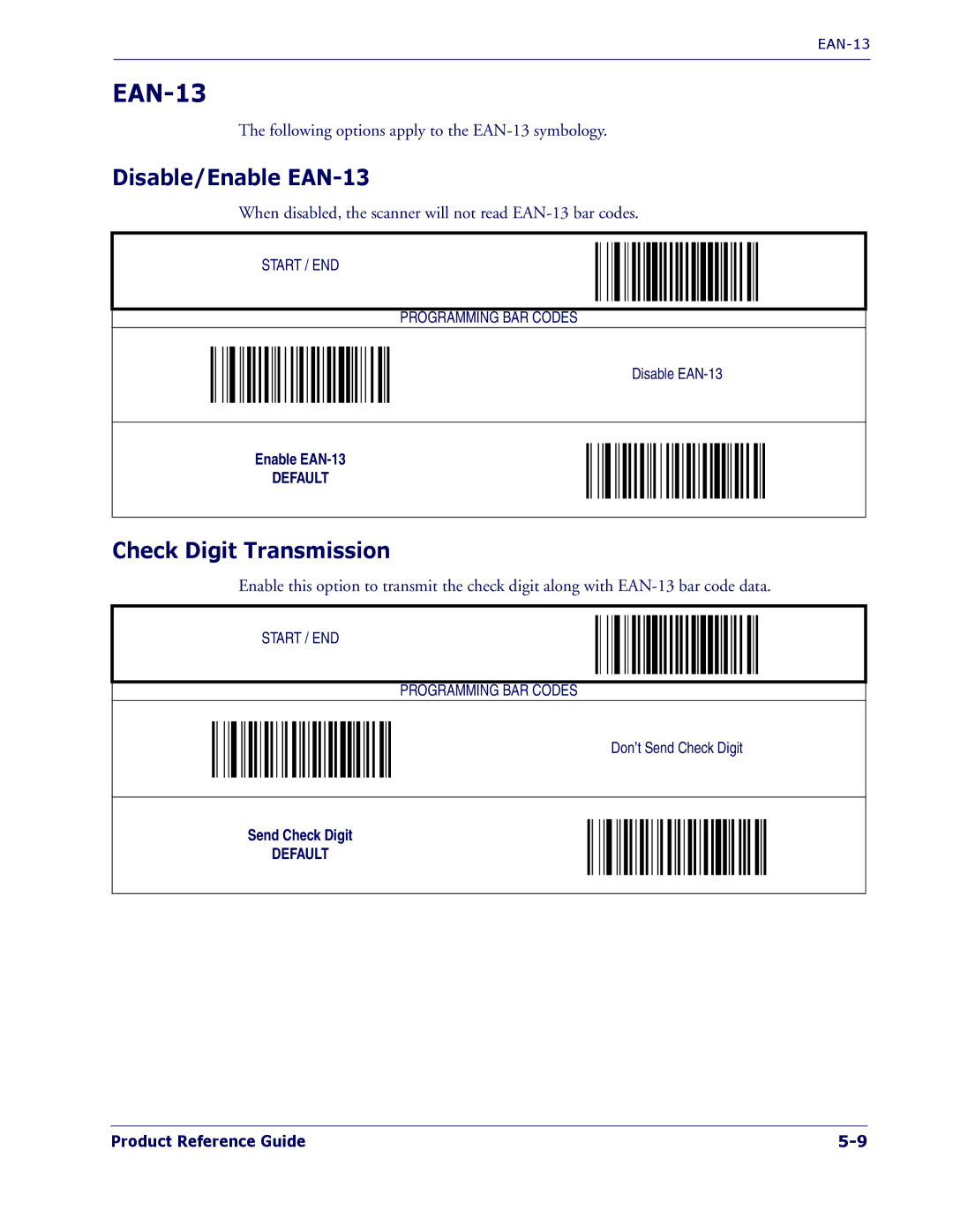 PSC 1400I manual Disable/Enable EAN-13 