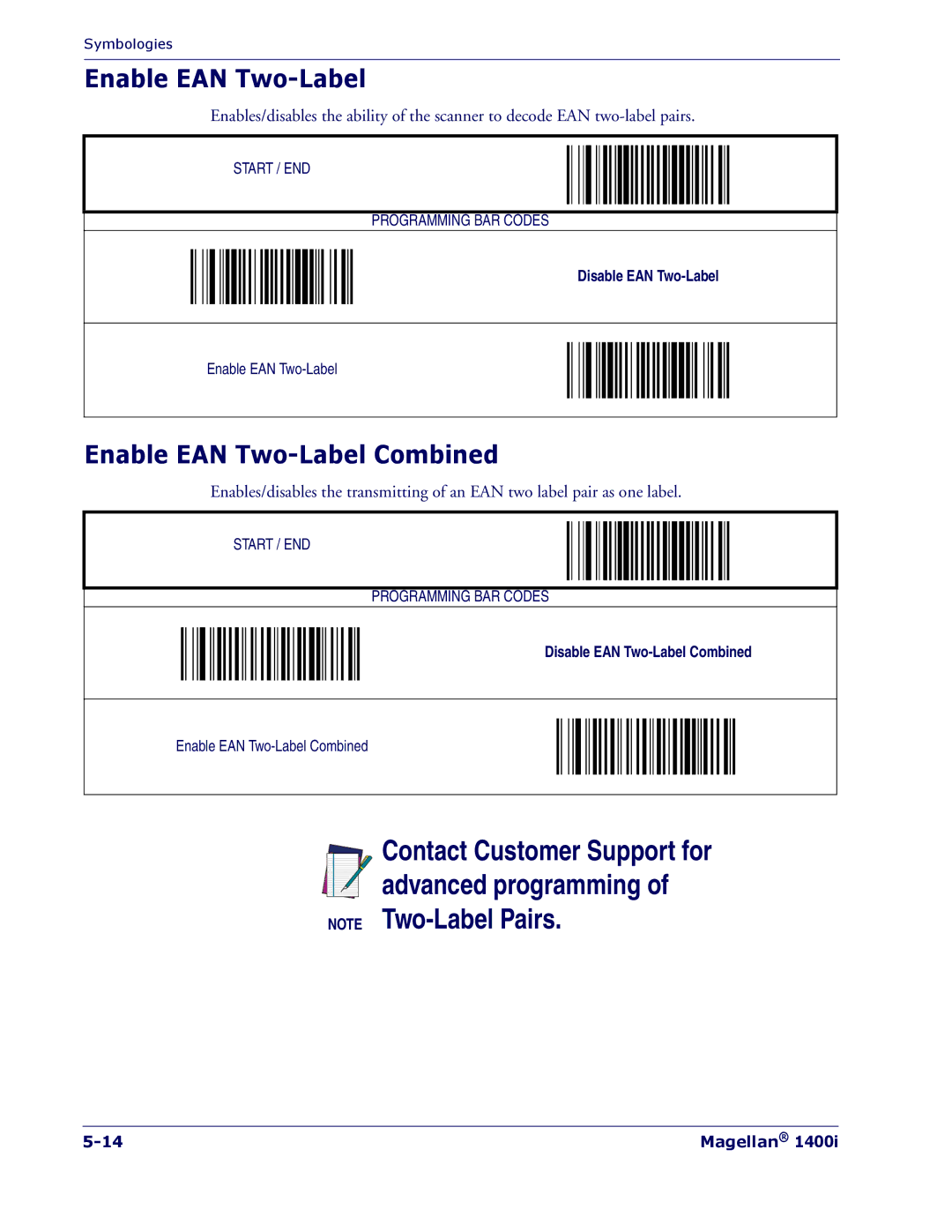 PSC 1400I manual Enable EAN Two-Label Combined 