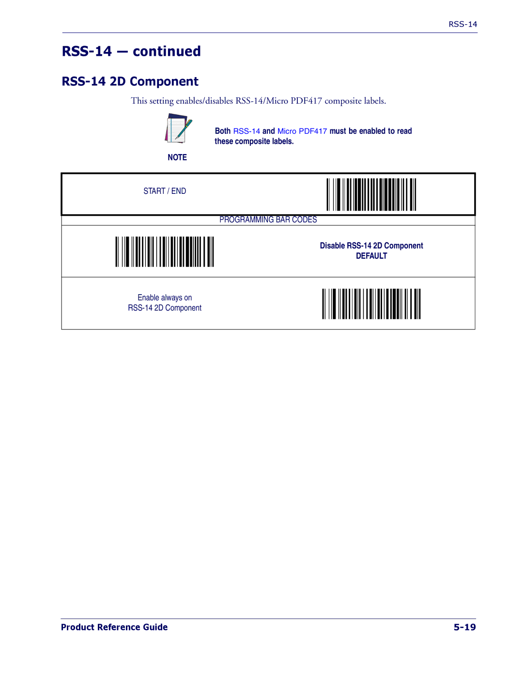 PSC 1400I manual RSS-14 2D Component 