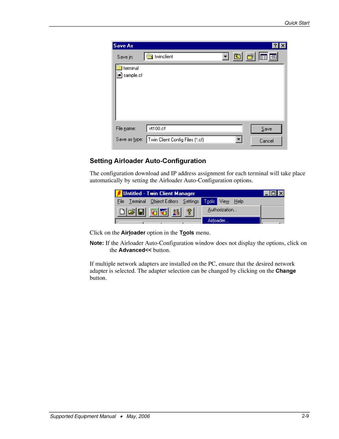 PSC 315 manual Setting Airloader Auto-Configuration 