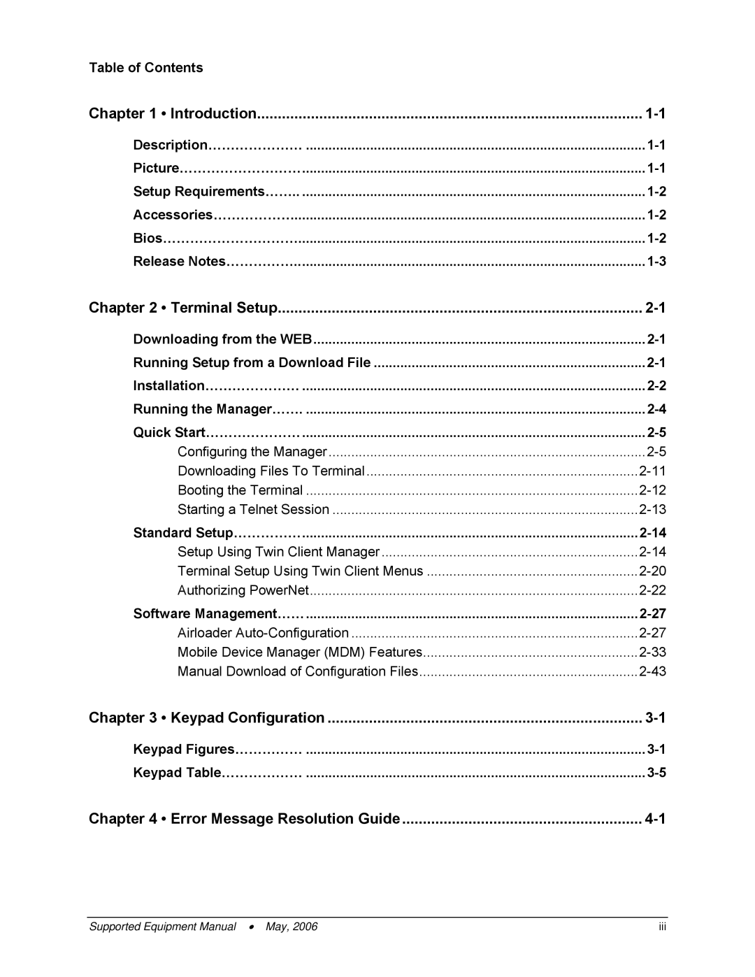 PSC 315 manual Introduction, Terminal Setup, Chapter Keypad Configuration, Chapter Error Message Resolution Guide 