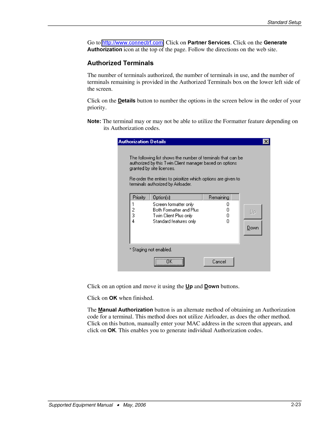 PSC 315 manual Authorized Terminals 