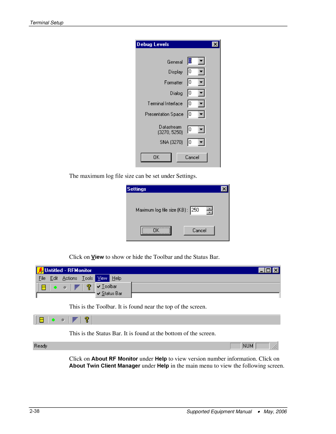 PSC 315 manual Terminal Setup 