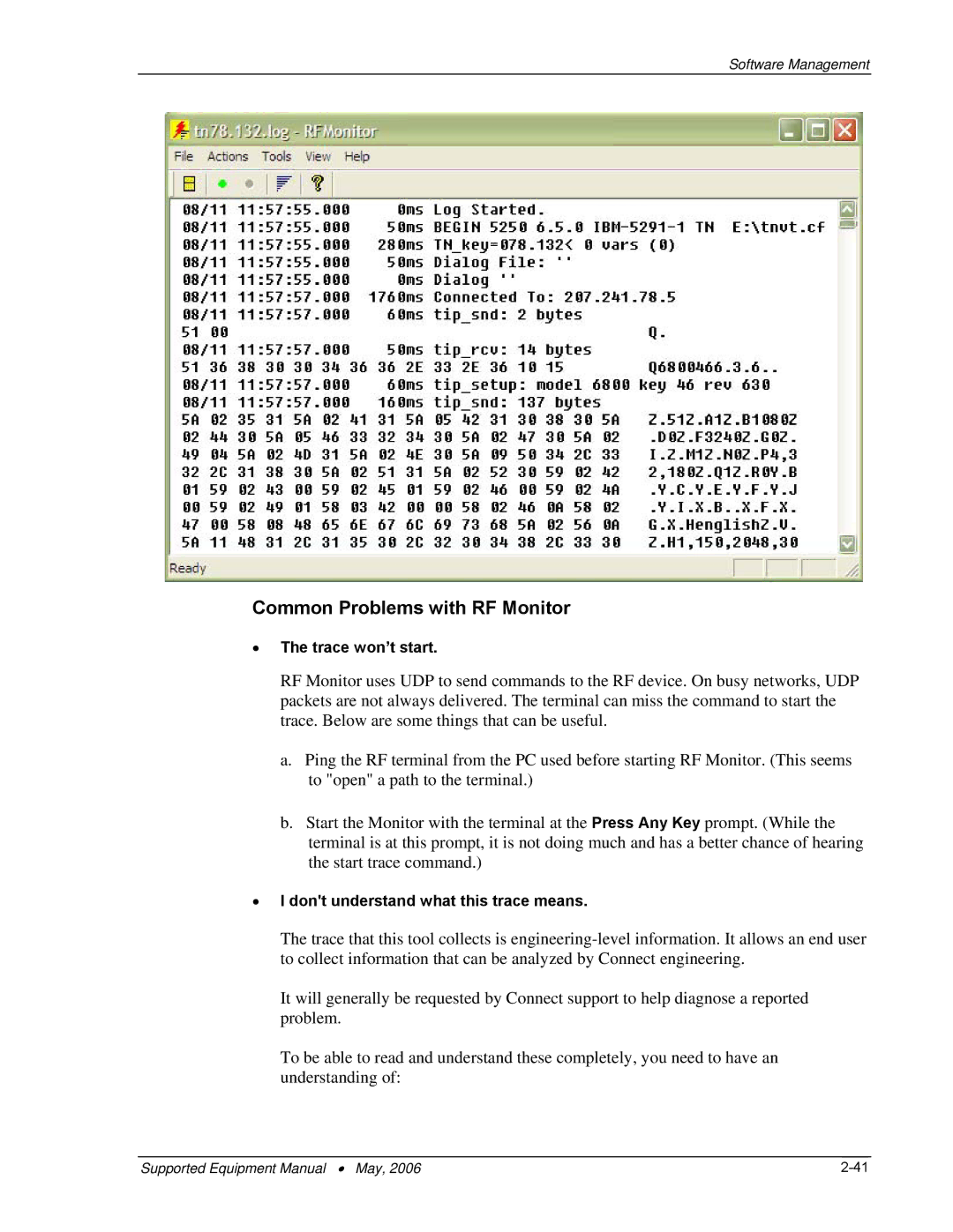 PSC 315 manual Common Problems with RF Monitor 