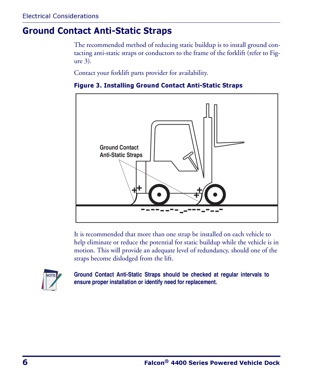 PSC 4400 Series manual Installing Ground Contact Anti-Static Straps 