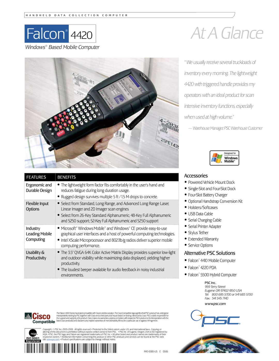 PSC 4420 warranty At a Glance, Microsoft Windows Mobile and Windows CE provide easy-to-use 