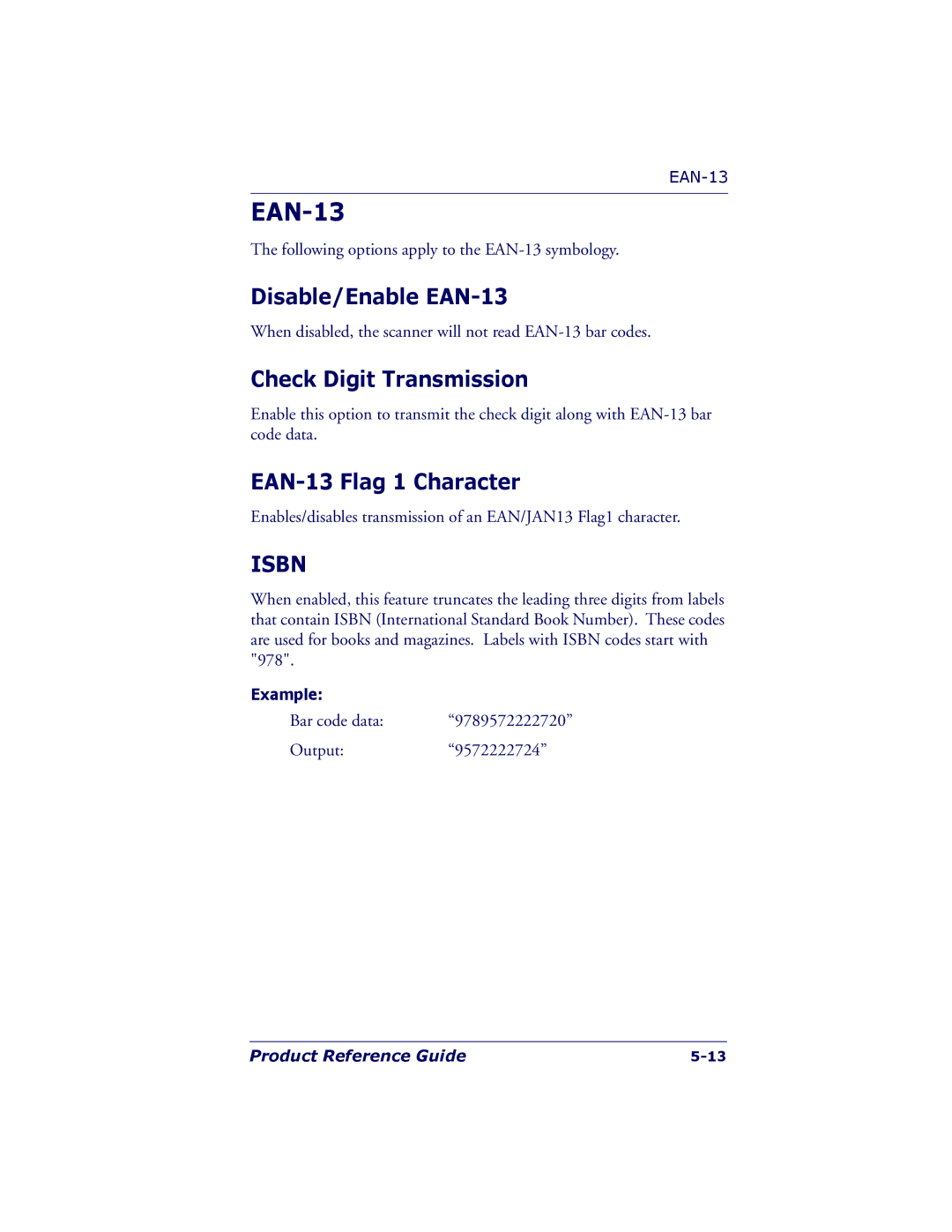 PSC 7000 manual Disable/Enable EAN-13, EAN-13 Flag 1 Character 