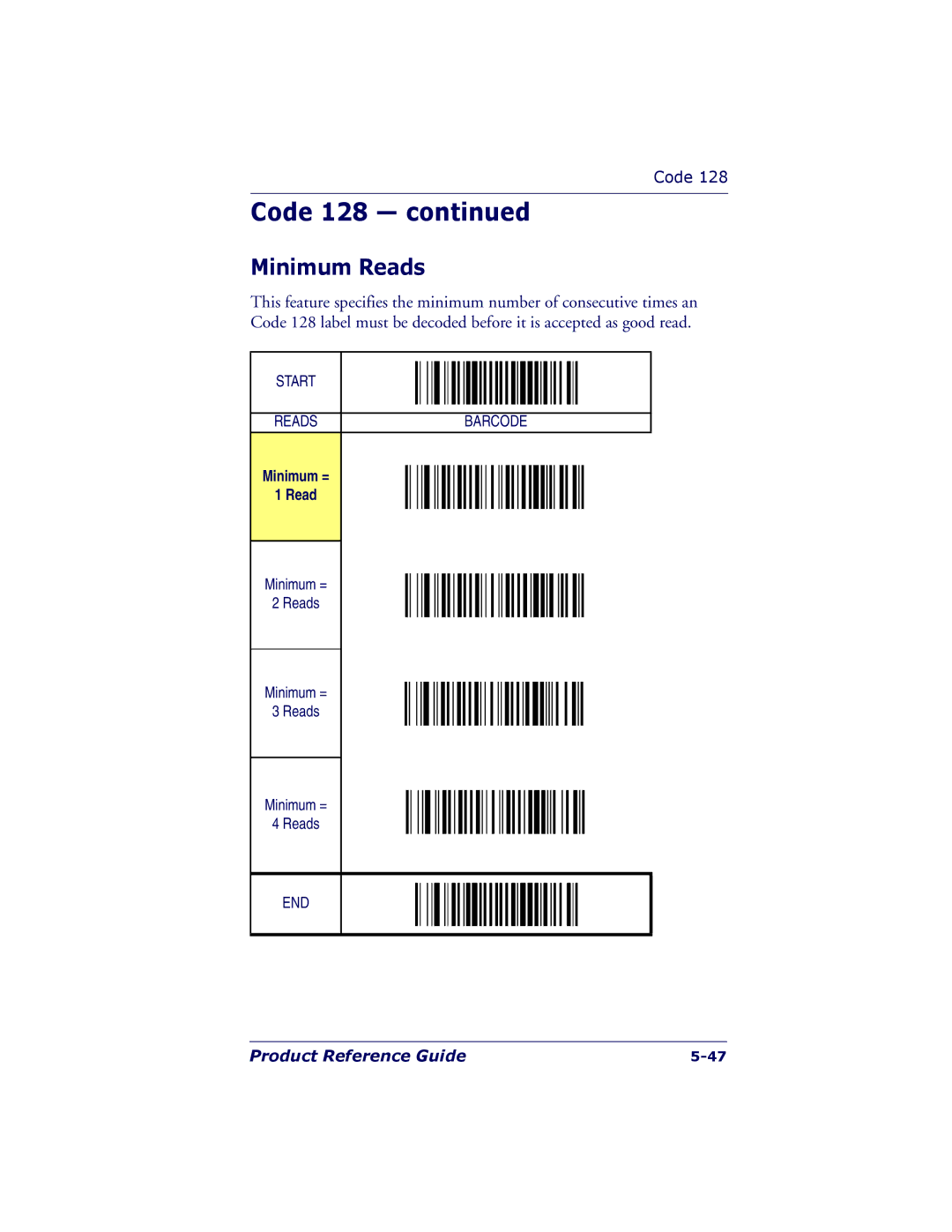 PSC 7000 manual Minimum Reads 