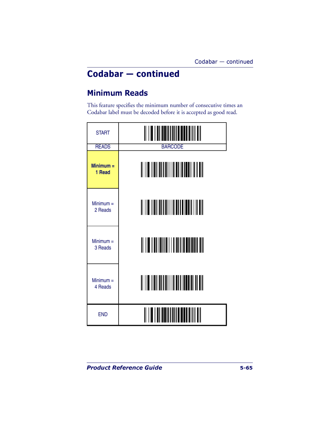 PSC 7000 manual Minimum Reads 