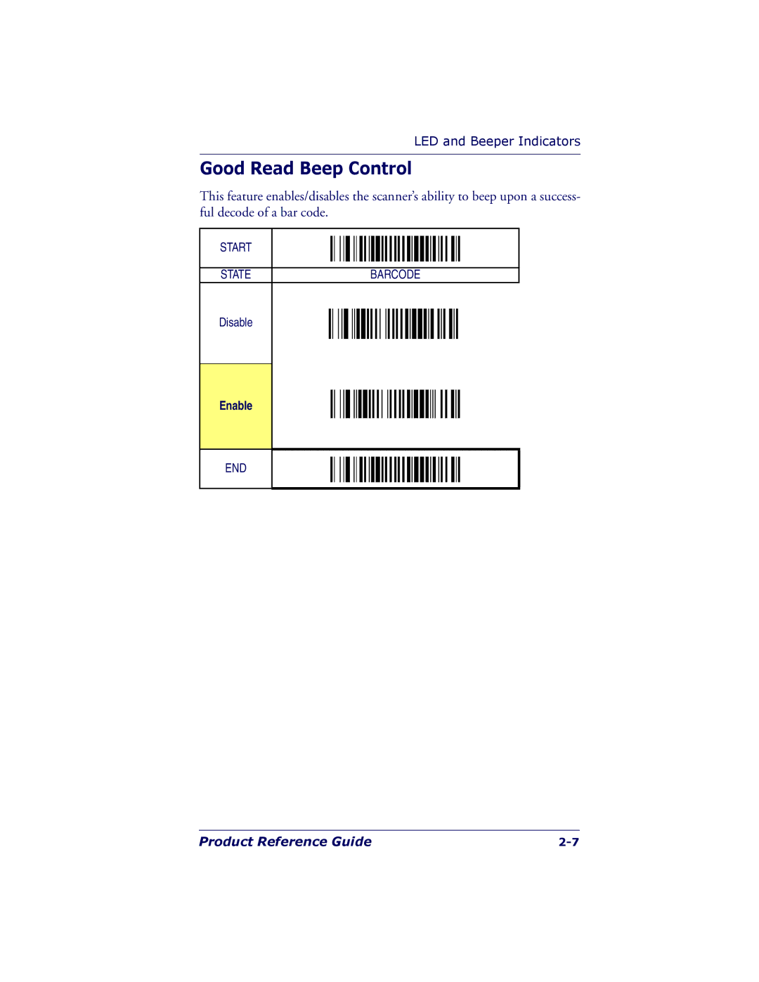 PSC 7000 manual Good Read Beep Control 