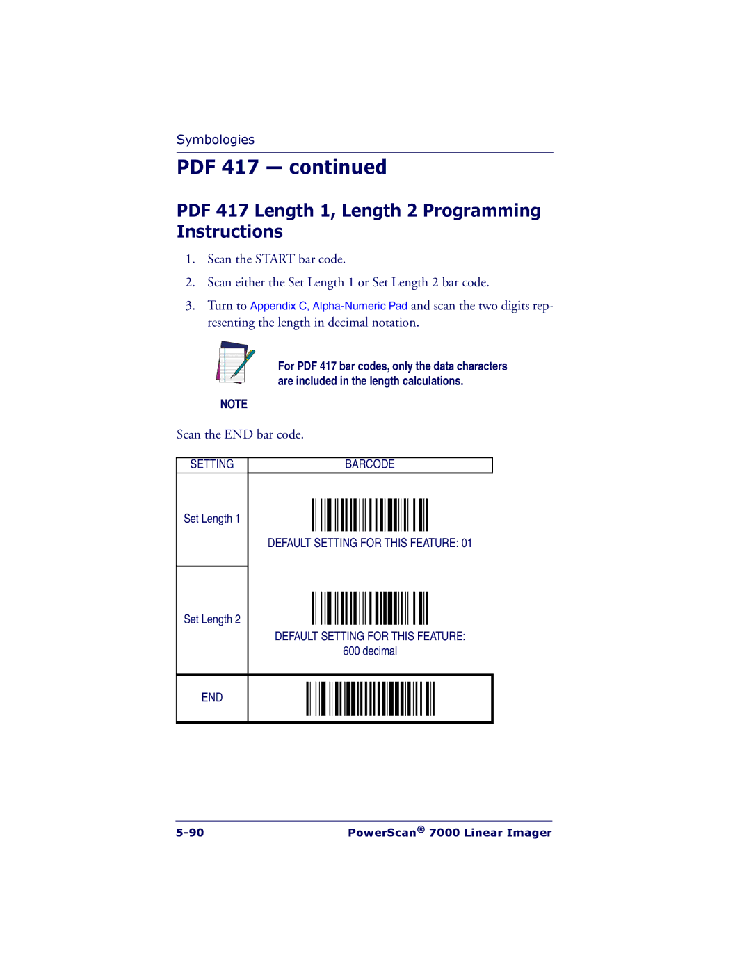 PSC 7000 manual Decimal 