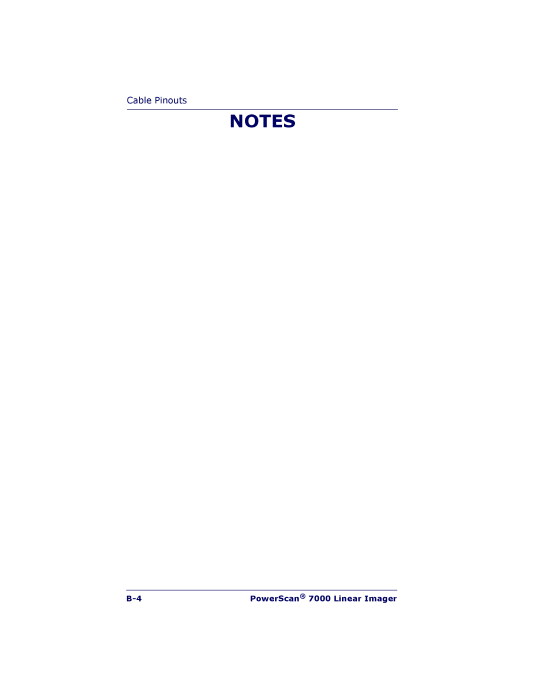 PSC 7000 manual Cable Pinouts 