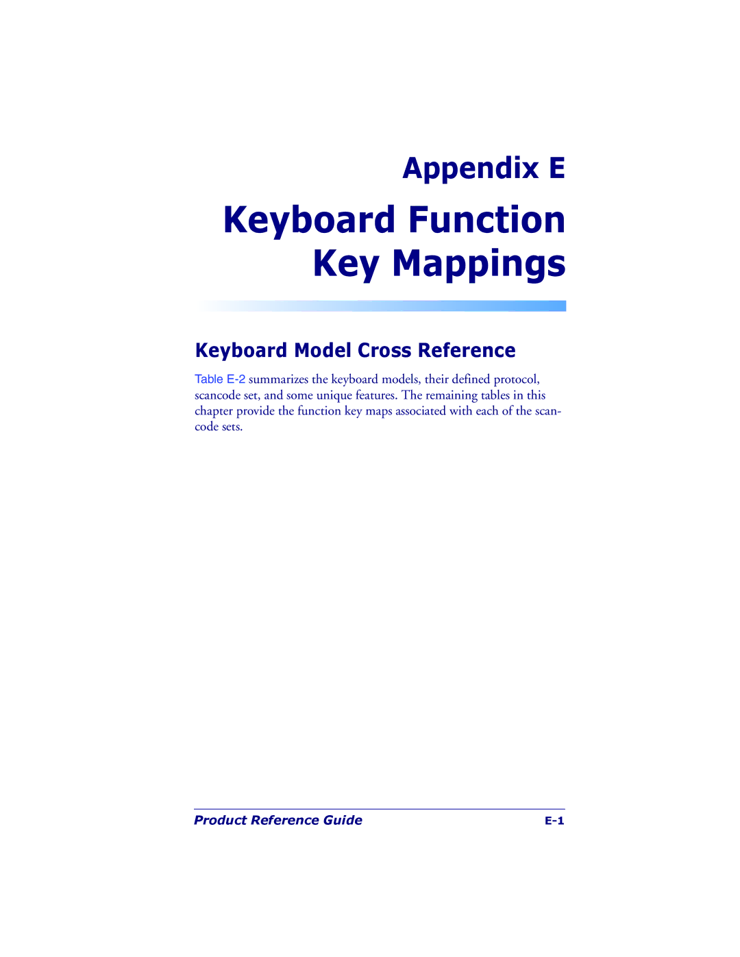 PSC 7000 manual Keyboard Function Key Mappings, Keyboard Model Cross Reference 