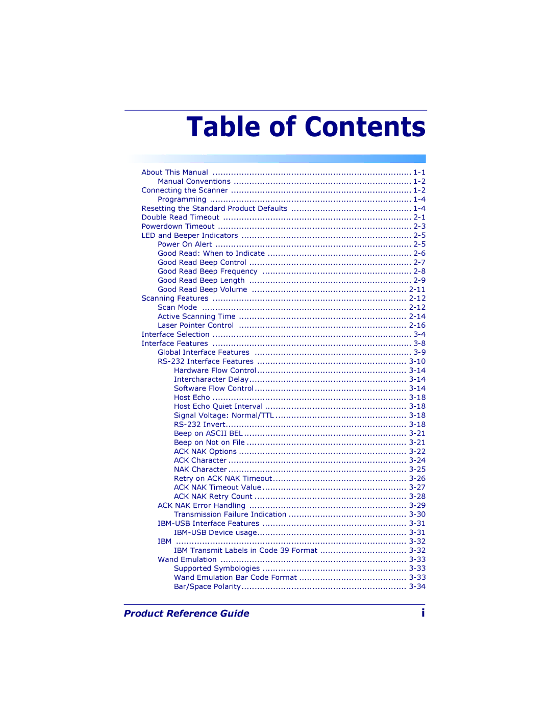 PSC 7000 manual Table of Contents 