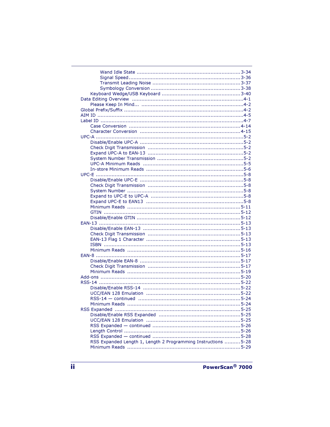 PSC 7000 manual PowerScan 