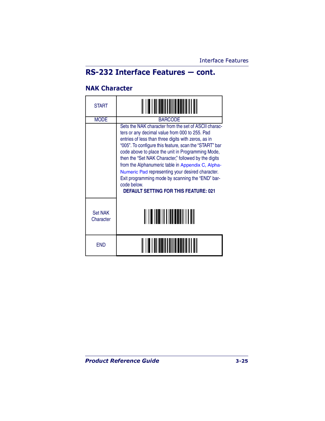 PSC 7000 manual NAK Character 