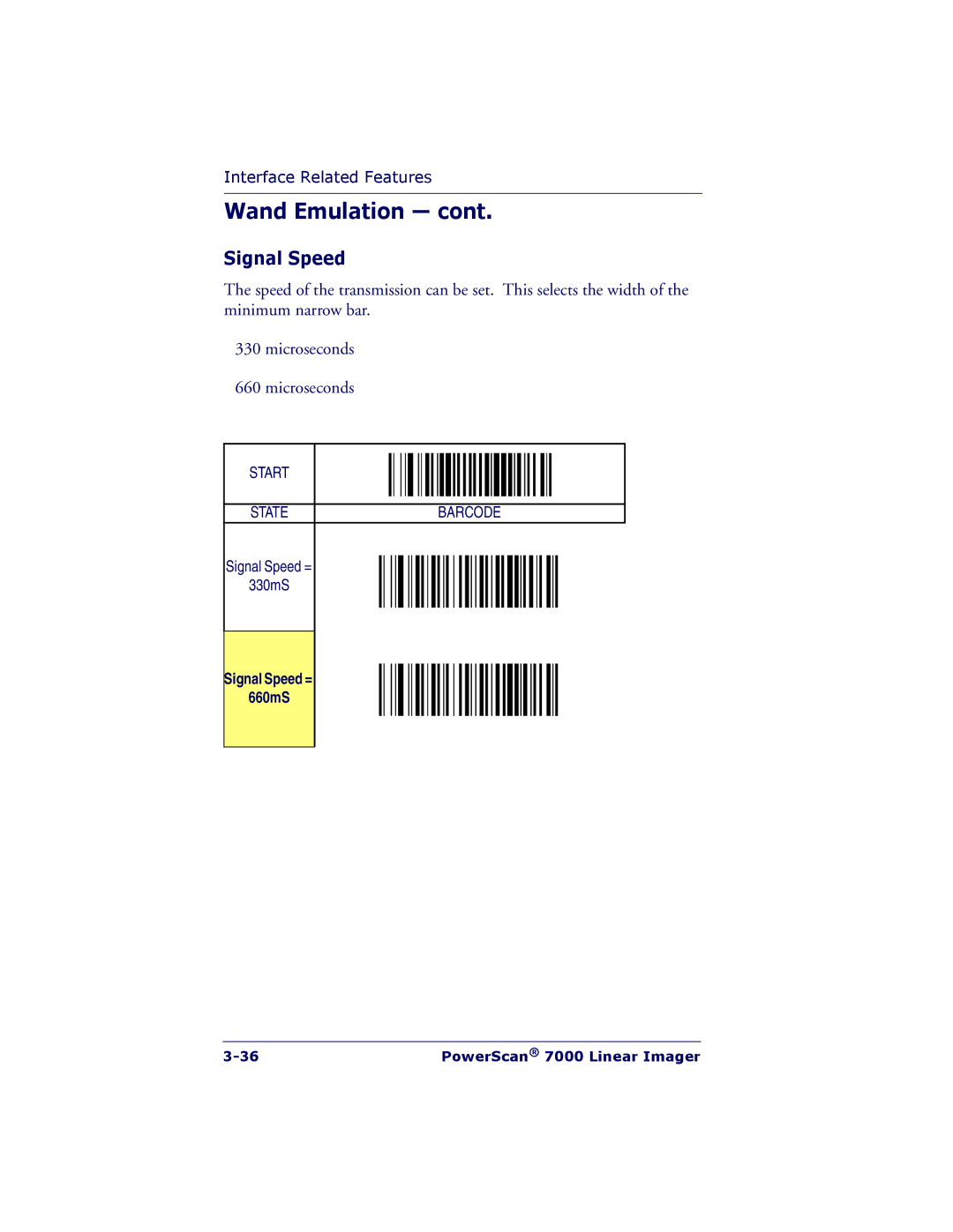 PSC 7000 manual Signal Speed 