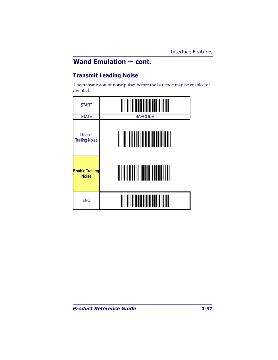 PSC 7000 manual Transmit Leading Noise, Enable Trailing Noise 