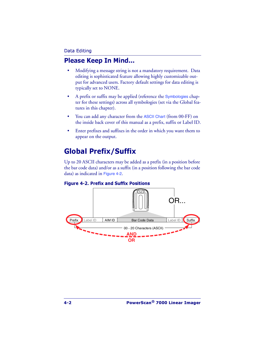 PSC 7000 manual Global Prefix/Suffix, Please Keep In Mind 