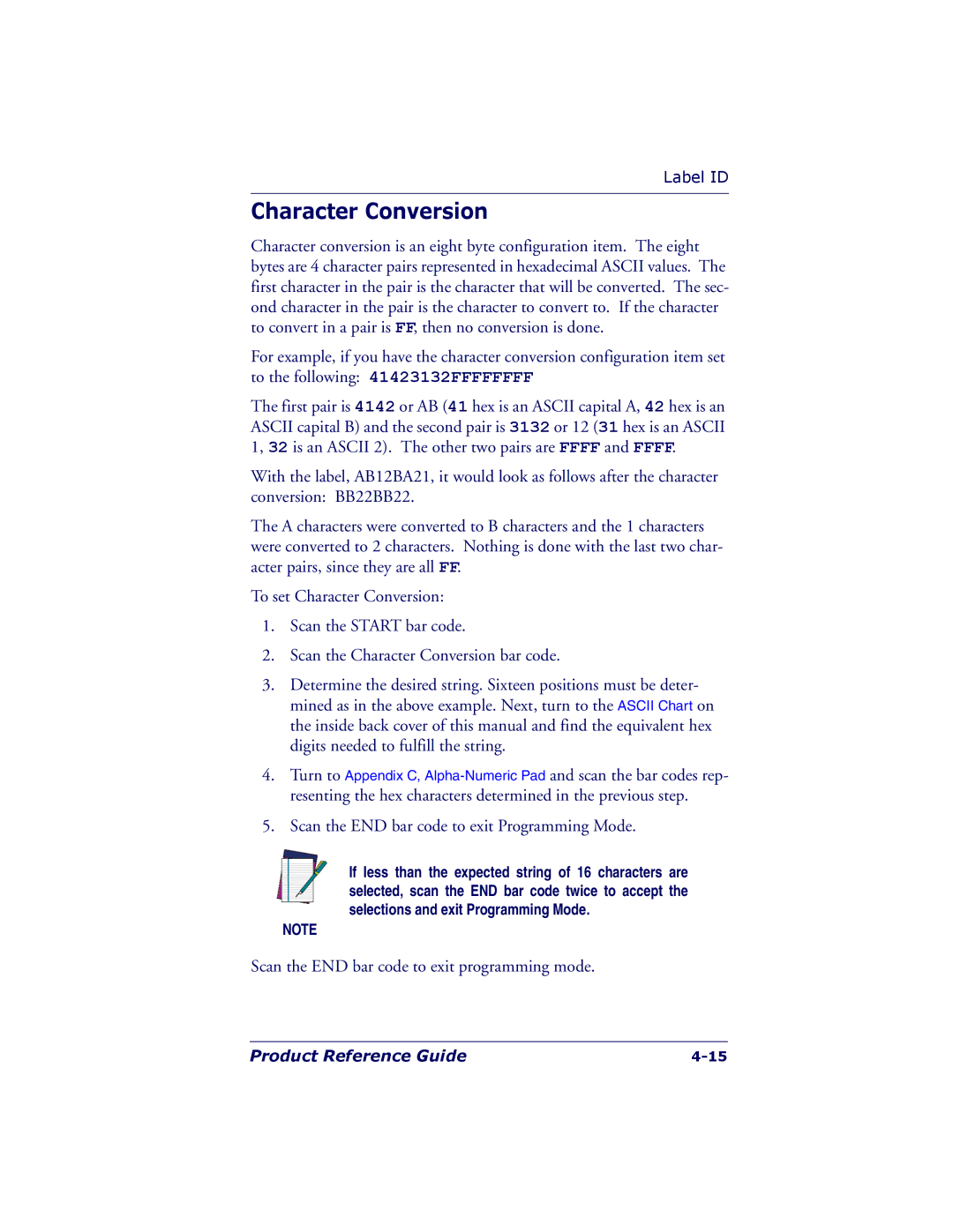 PSC 7000 manual Character Conversion 