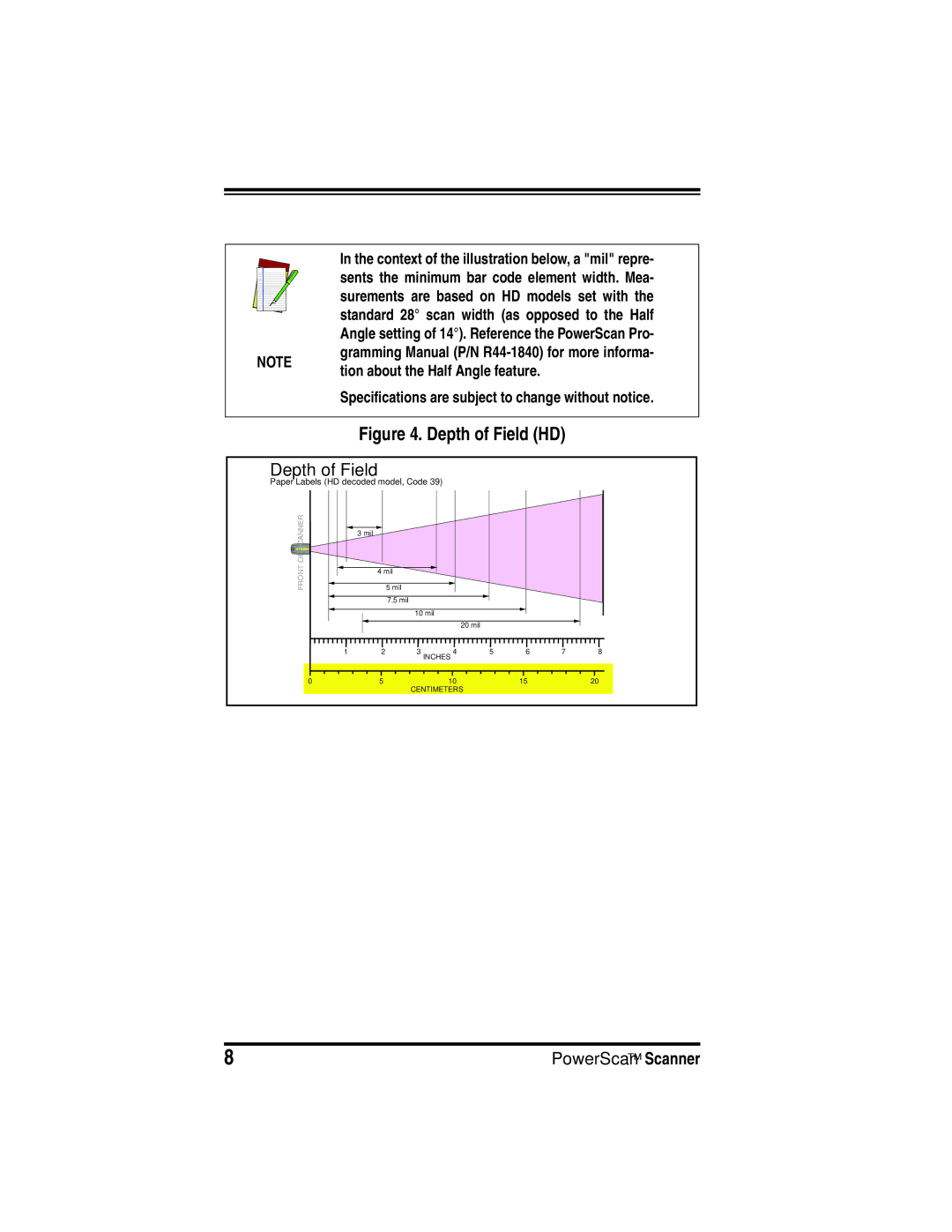 PSC SR, XLR manual Depth of Field HD 