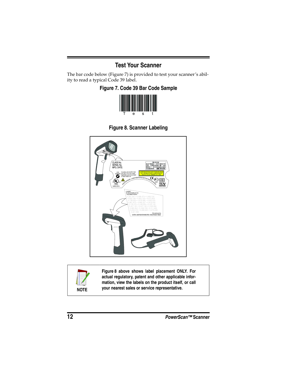 PSC SR, HD, XLR manual Test Your Scanner, S t 