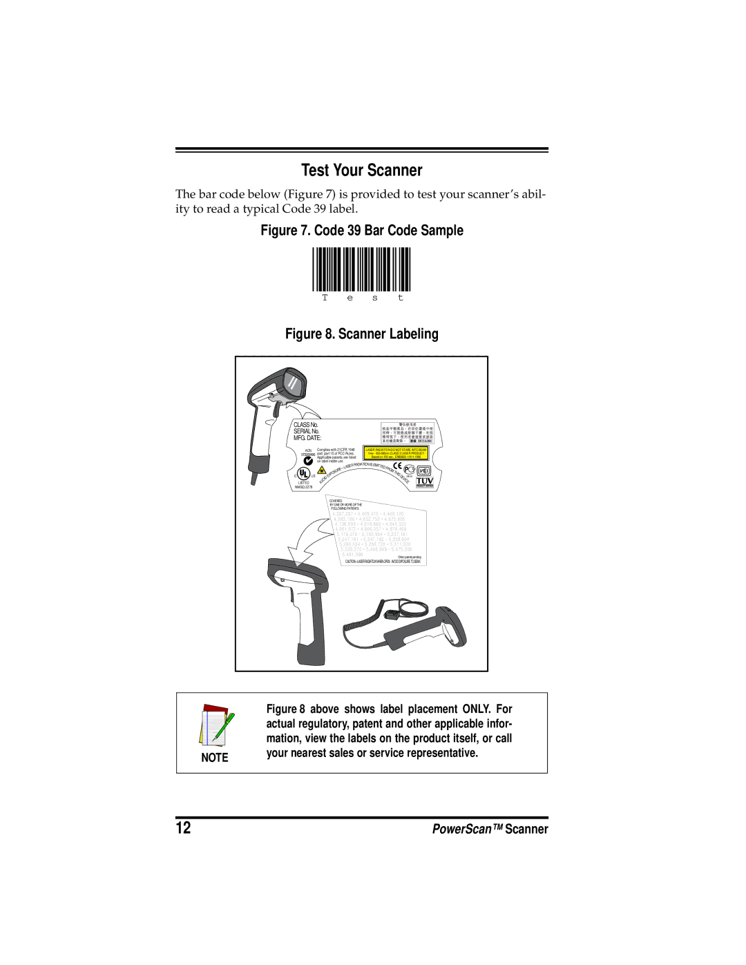 PSC LR, XLR manual Test Your Scanner, S t 