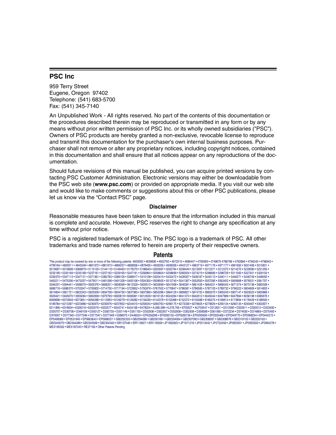 PSC PowerScan RF manual PSC Inc 