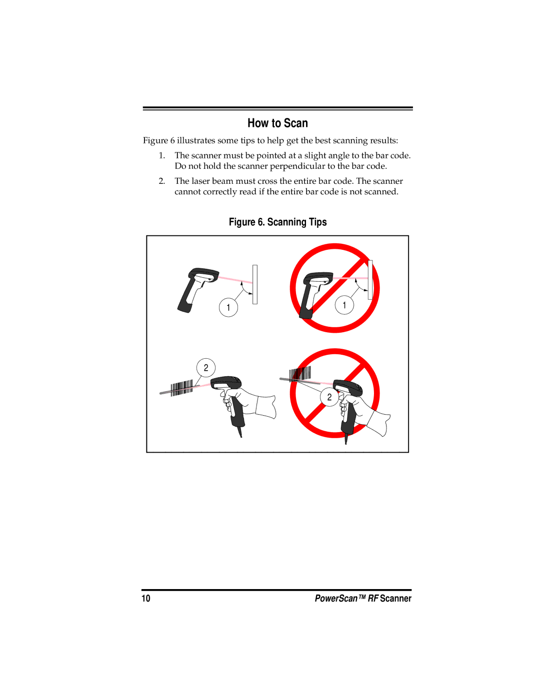 PSC PowerScanTM RF manual How to Scan, Scanning Tips 