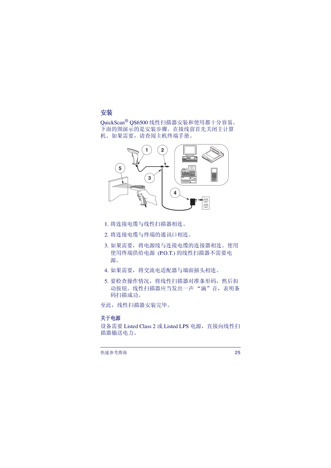 PSC QS6500 manual 关于电源 