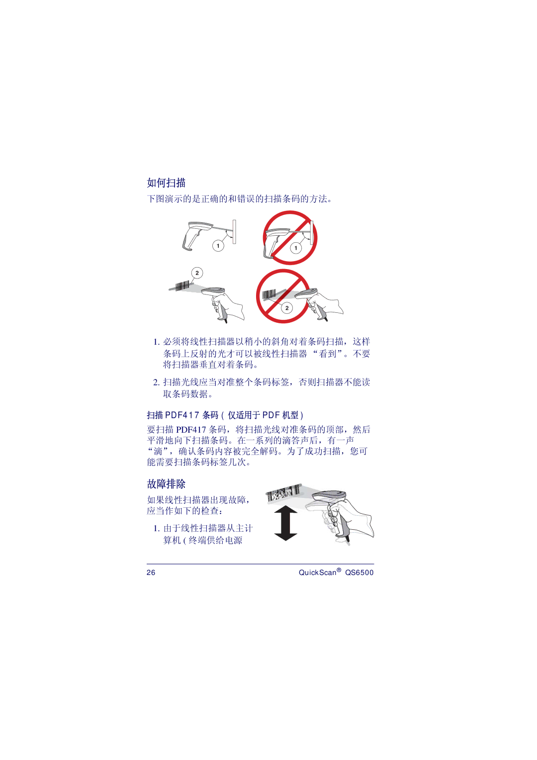 PSC QS6500 manual 如何扫描 