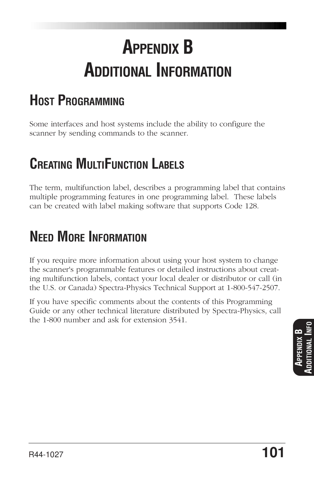 PSC SP400rf manual Host Programming, Creating Multifunction Labels, Need More Information 