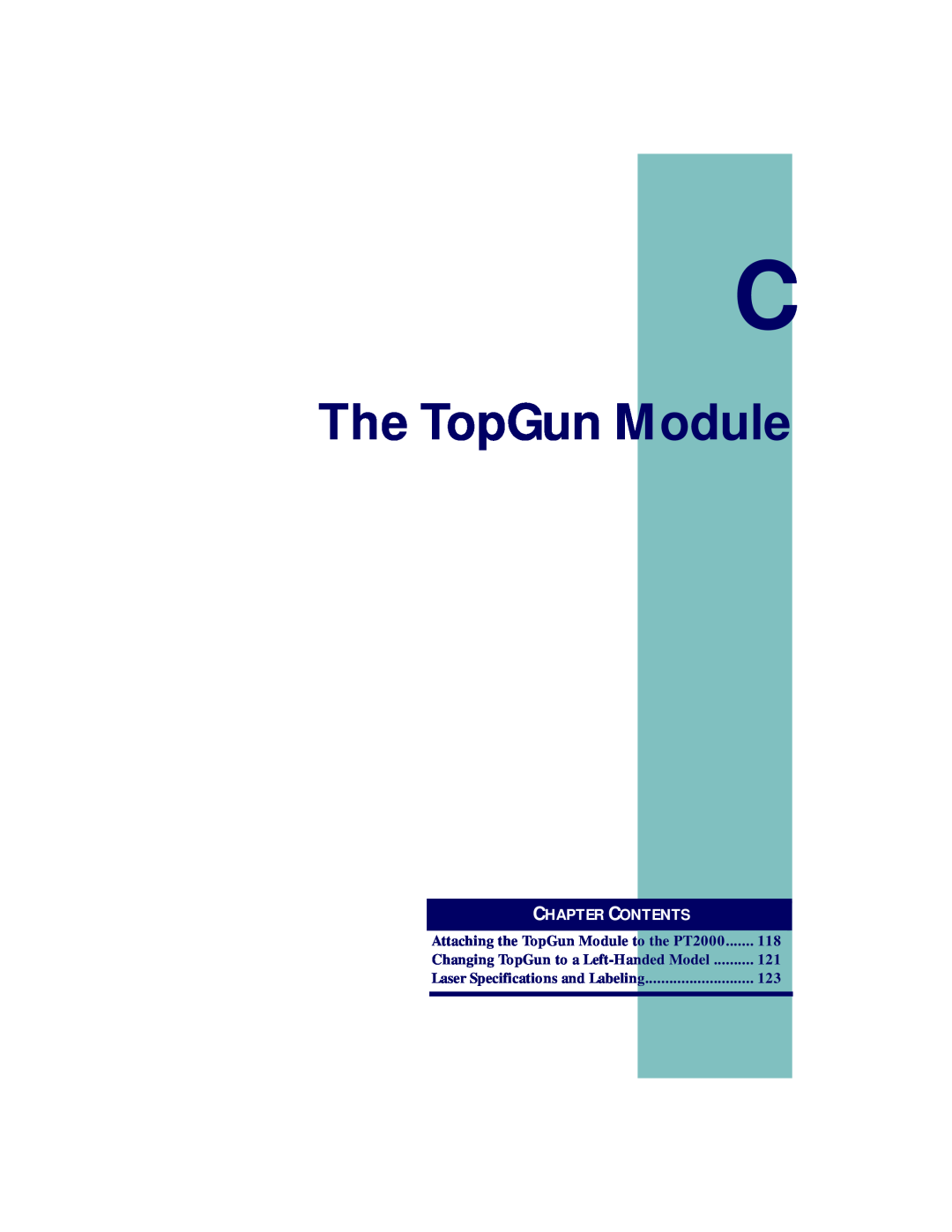 PSC PT2000 manual The TopGun Module, Chapter Contents 