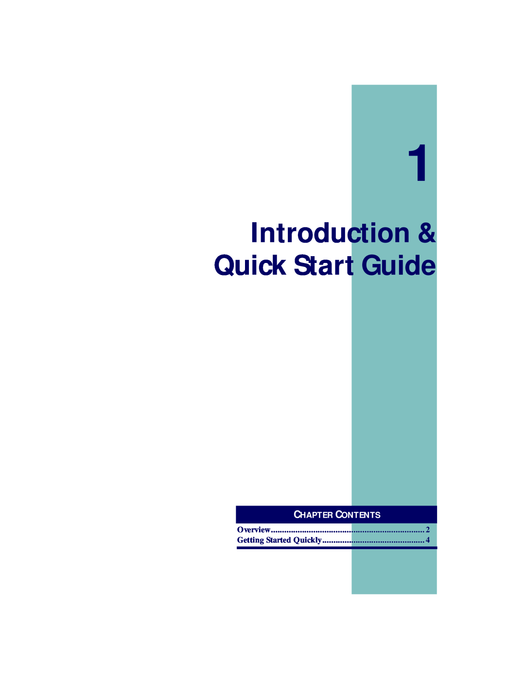 PSC PT2000, TopGun manual Introduction & Quick Start Guide, Chapter Contents, Overview, Getting Started Quickly 
