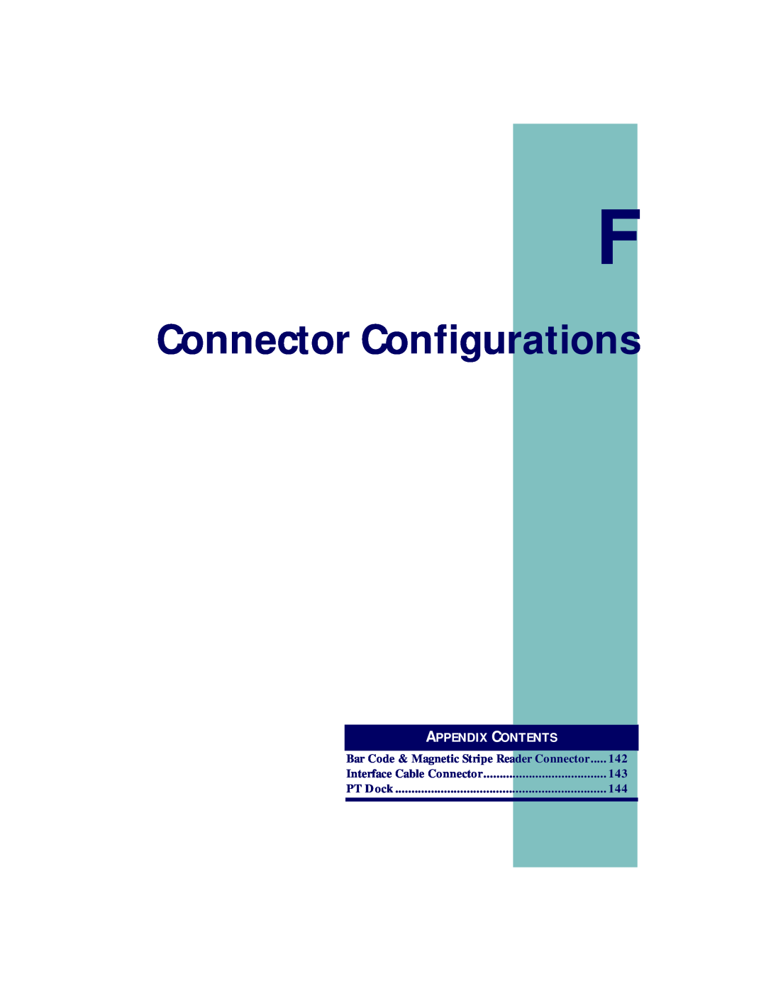 PSC PT2000, TopGun manual Connector Configurations, Appendix Contents 