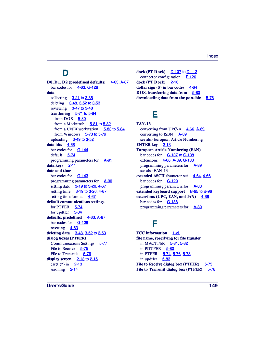 PSC PT2000, TopGun manual User’s Guide, Index, collecting, reviewing 