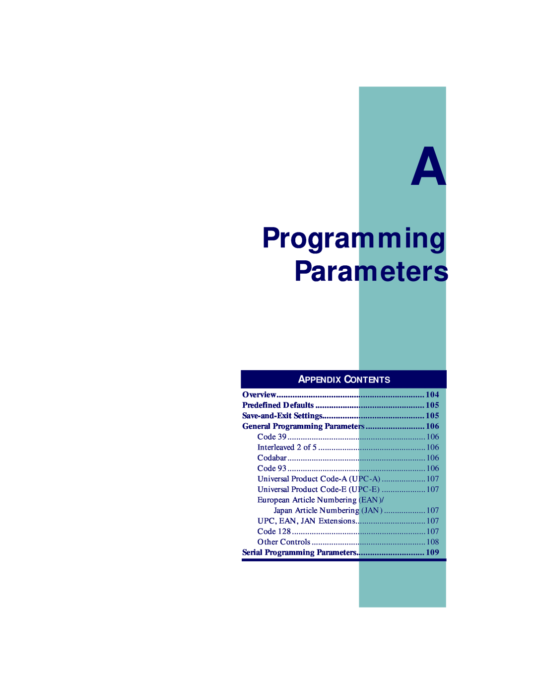 PSC PT2000, TopGun manual Programming Parameters, A Ppendix C Ontents 