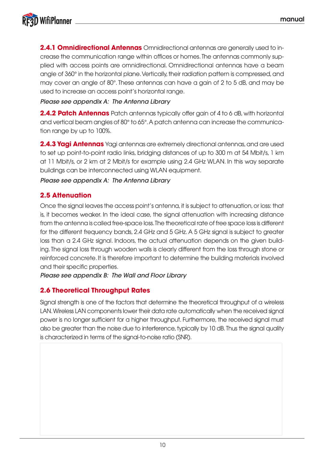 Psiber Data Systems RF3D manual Attenuation, Theoretical Throughput Rates 