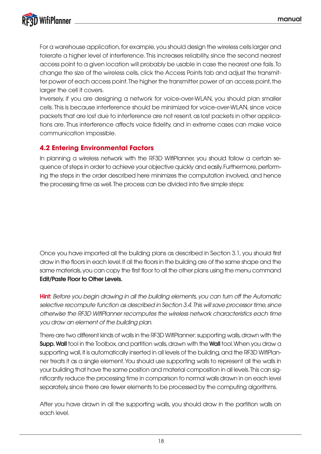 Psiber Data Systems RF3D manual Entering Environmental Factors 