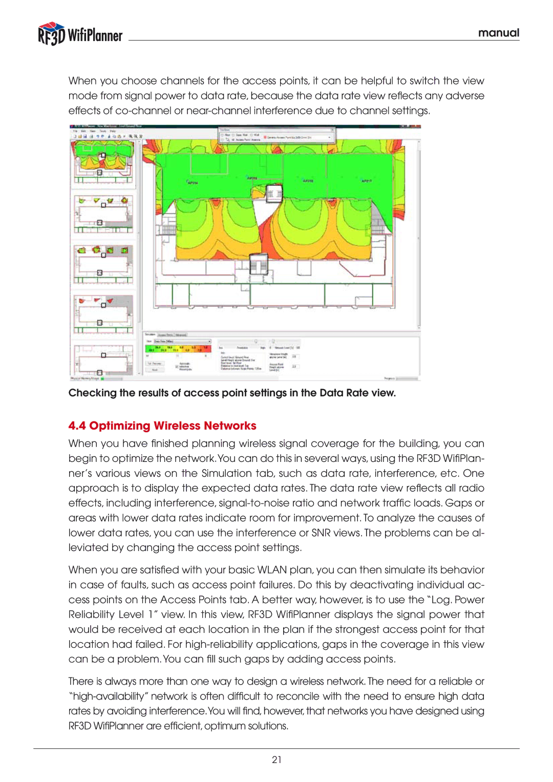 Psiber Data Systems RF3D manual Optimizing Wireless Networks 