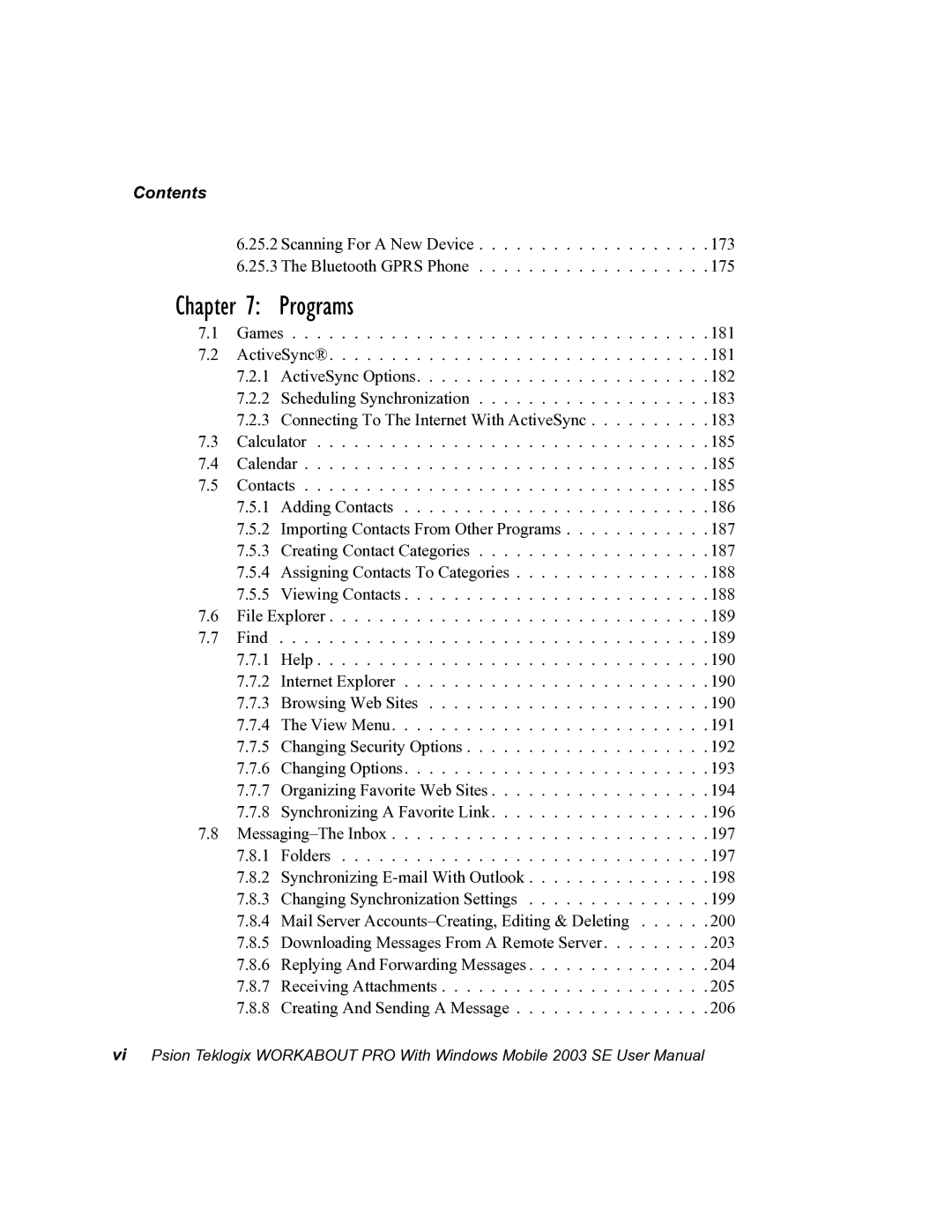 Psion Teklogix 7525 user manual Programs 