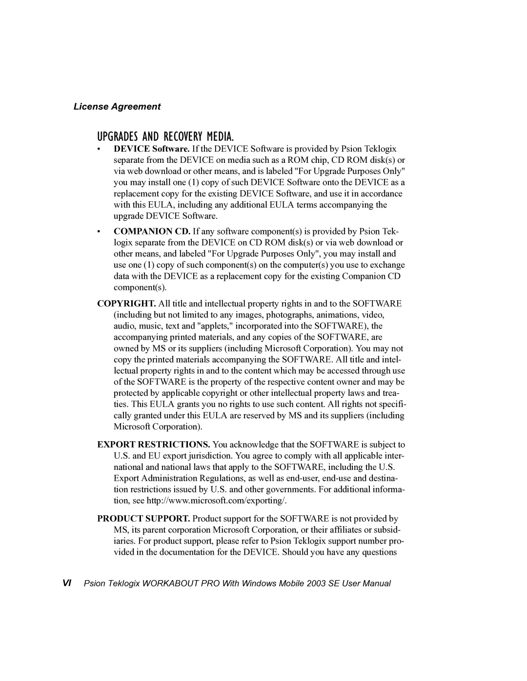 Psion Teklogix 7525 user manual Upgrades and Recovery Media 