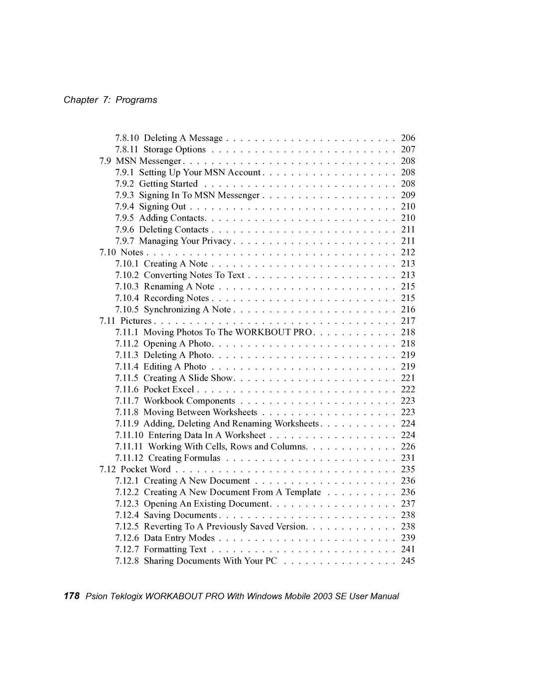 Psion Teklogix 7525 user manual Programs 