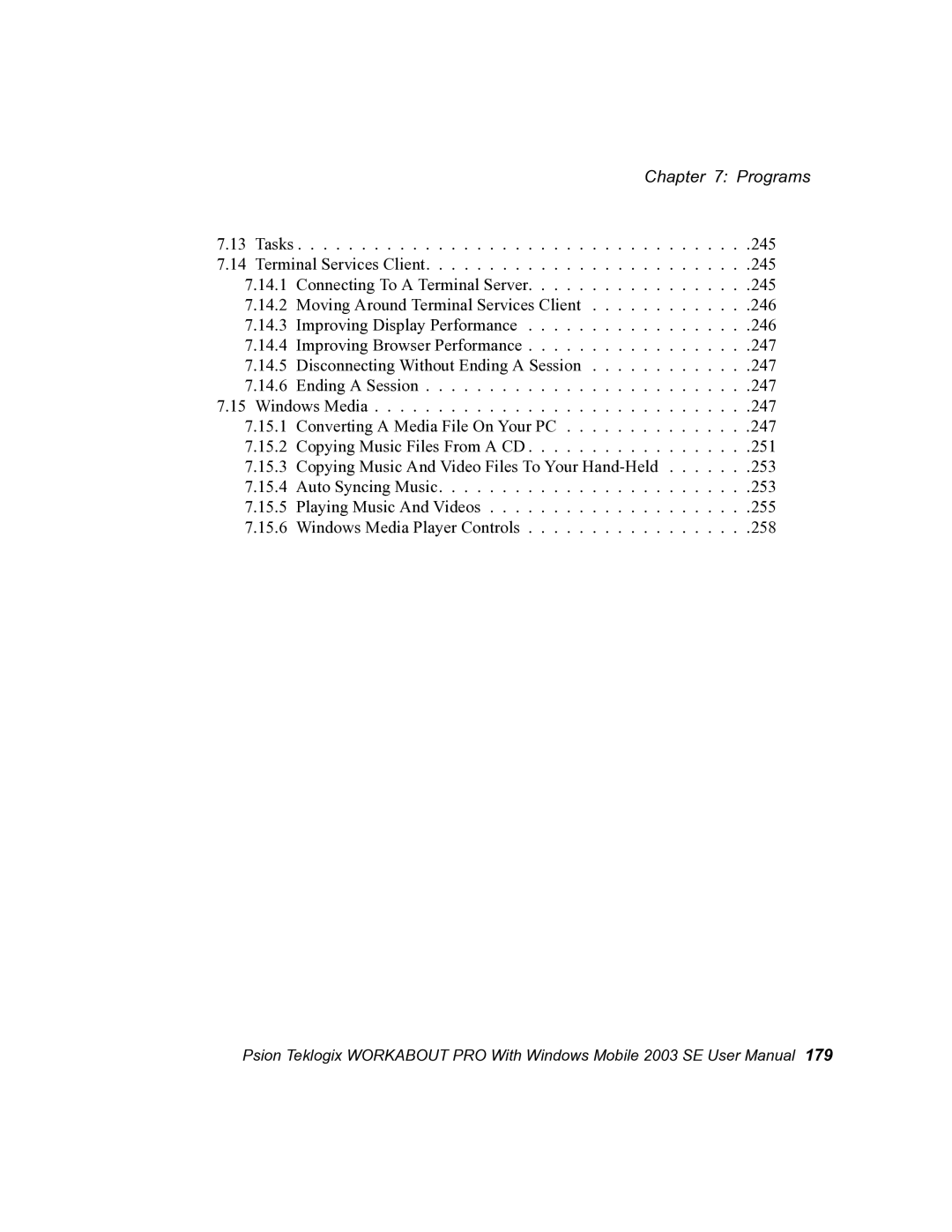 Psion Teklogix 7525 user manual Programs 