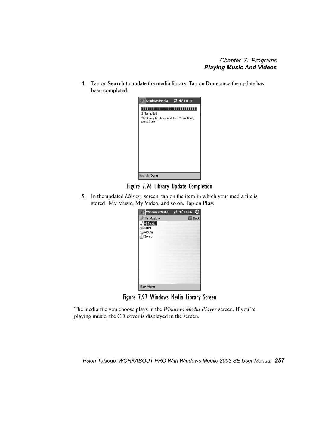 Psion Teklogix 7525 user manual Library Update Completion 