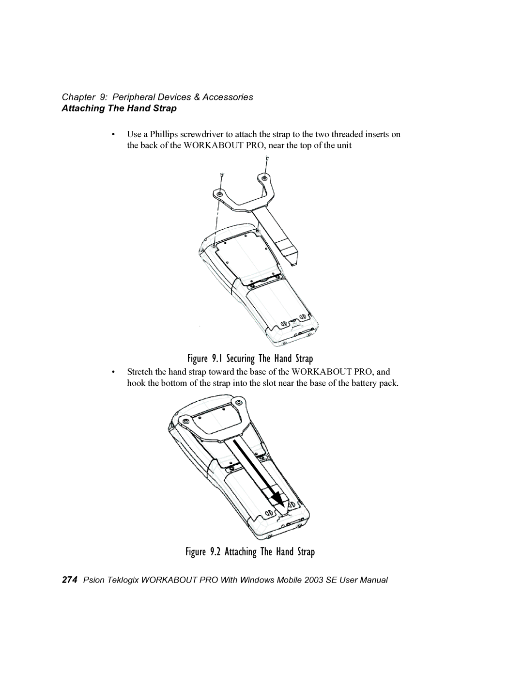 Psion Teklogix 7525 user manual Securing The Hand Strap, Attaching The Hand Strap 