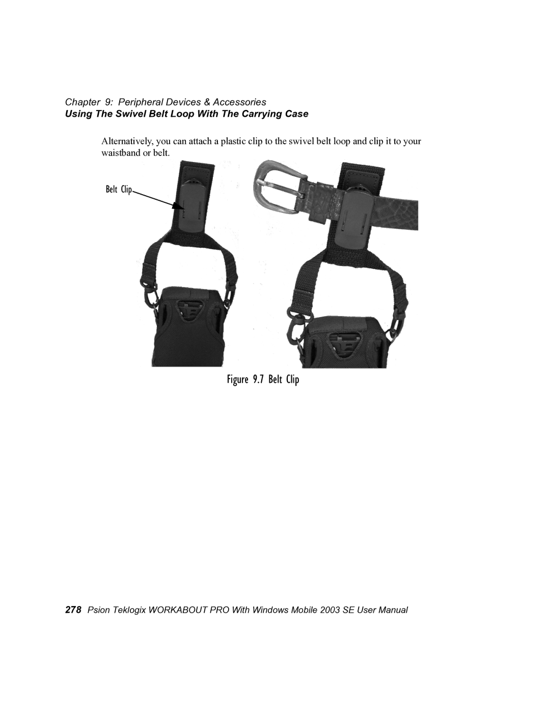 Psion Teklogix 7525 user manual Belt Clip 